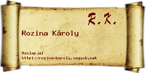 Rozina Károly névjegykártya