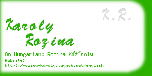 karoly rozina business card